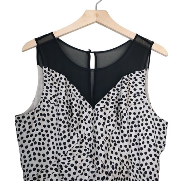 BCBGeneration Womens 12 Fit and Flare Pleated Polka Dot Dress - Picture 5 of 13